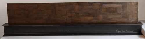 Virginia T Coleman, Smoky Skies, 2020, steel with patina, 48" × 3" × 12"