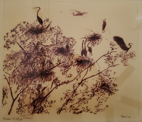 Martha Marr, Herons Roosting, 1990, print, 15" × 12"